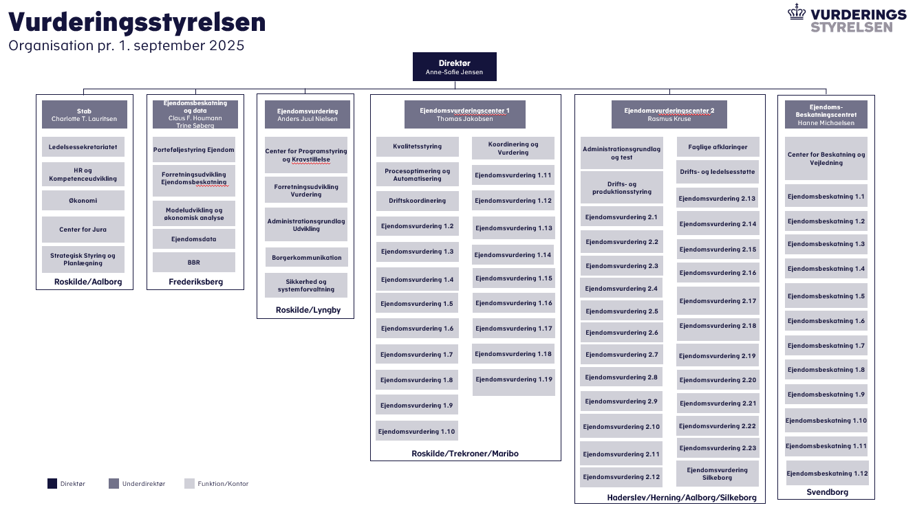 Organisationsdiagram for Vurderingsstyrelsen